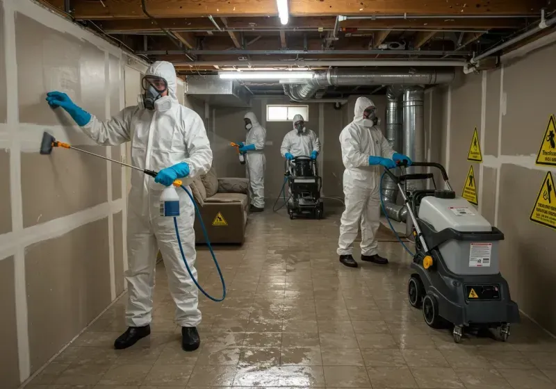 Basement Moisture Removal and Structural Drying process in Meredith, NH